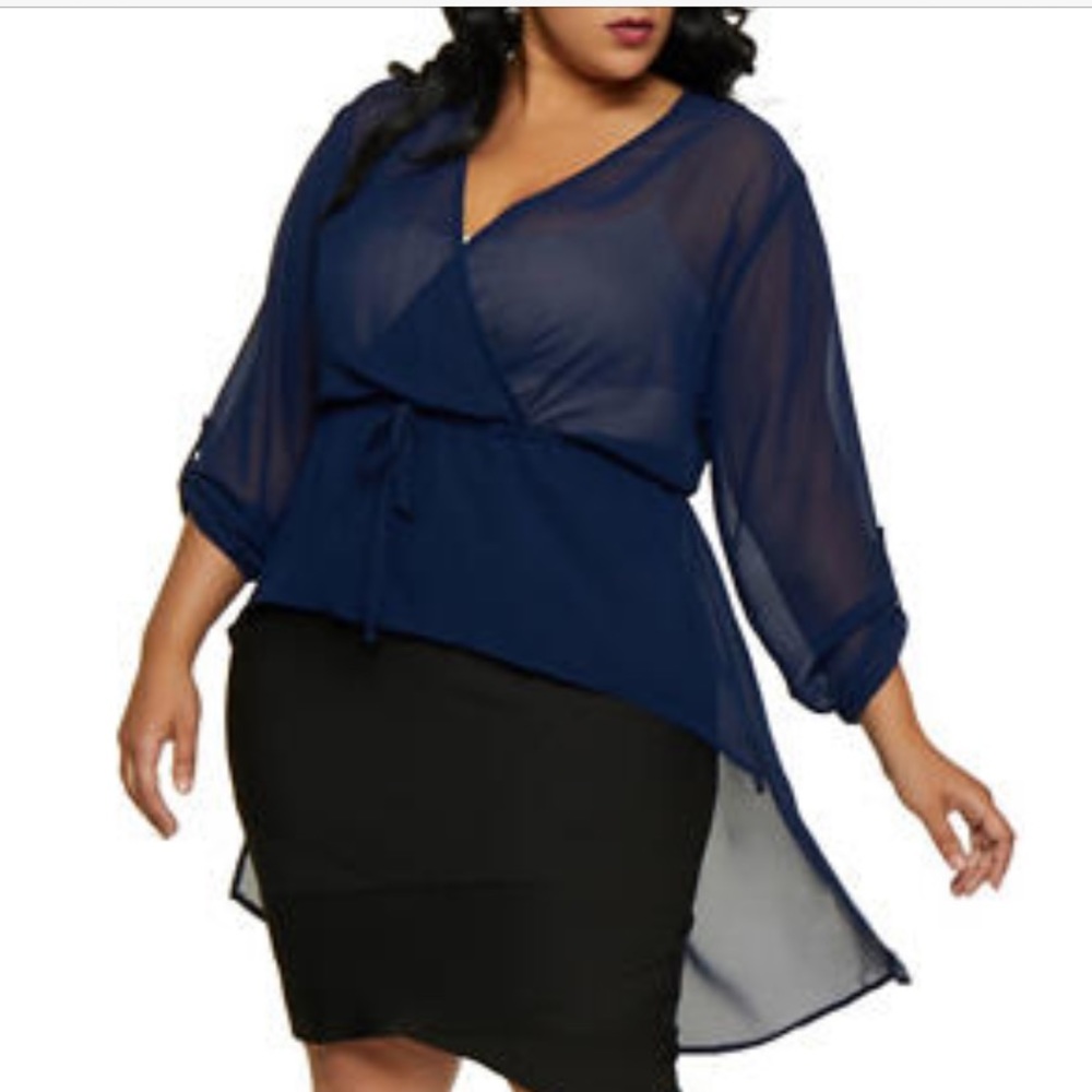 Rainbow Faux Wrap High Low Top